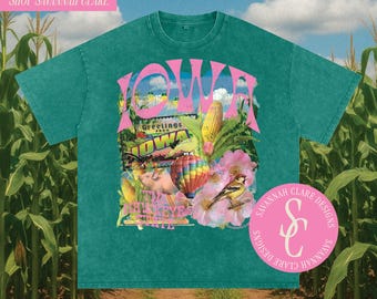 IOWA STATE SHIRT Farm Graphic Tee Summer Shirts Summer Graphic Tee Summer T-shirt Vintage Iowa Graphic Tee Vacation Shirts Iowa Shirts for S