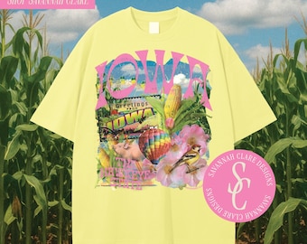 IOWA STATE SHIRT Farm Graphic Tee Summer Shirts Summer Graphic Tee Summer T-shirt Vintage Iowa Graphic Tee Vacation Shirts Iowa Shirts for S