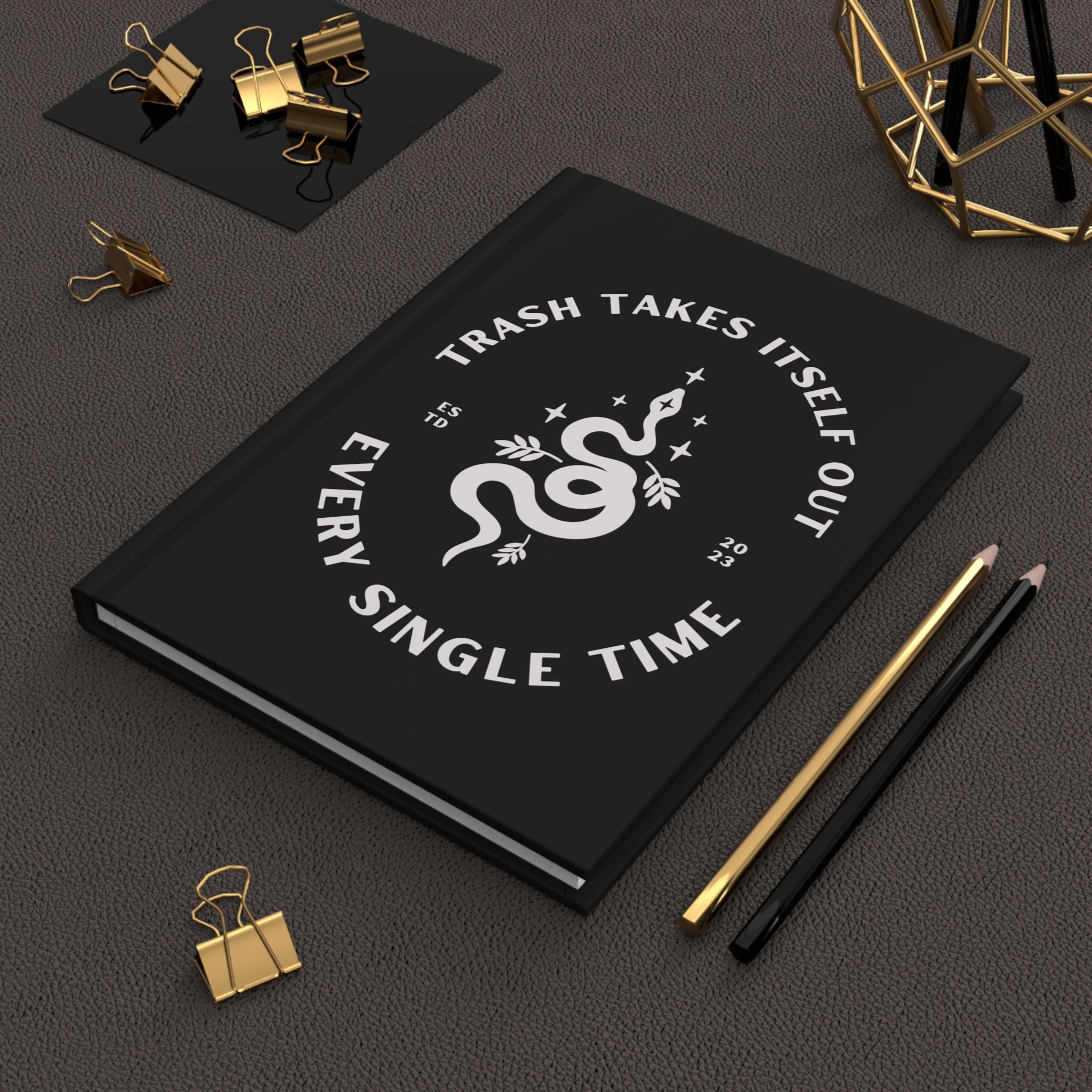 2 Sided Trash Takes Itself Out Every Single Time. Perfect Gift For Swifties! Hardcover Journal Matte
