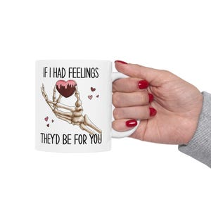 Funny Anti-Valentines Day Skull Heart Coffee Cup, Sarcasm Humor, Sarcastic Gift, Gothic Decor, Spooky Mug, Gothic, ceramic mug