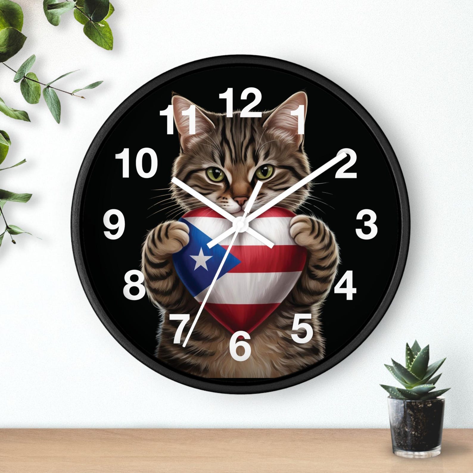 Puerto Rican Cat Wall Clock, Tropical Home Decor, Caribbean Gift ...