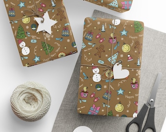 Skurriles Geschenkpapier, süße Geschenkverpackung für Weihnachten, Geburtstag, Partys, besondere Anlässe, festliches Design