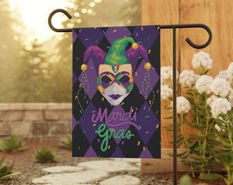 Artofy Karneval Gartenflagge – Pelikan & Perlen Design, 30,5x45,7 Cm, Doppelseitig, Jute, Wetterfest