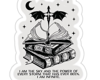 I Am The Sky And The Power Basgiath War College Dragon -Kiss Cut Stickers Basgiath Fourth Wing