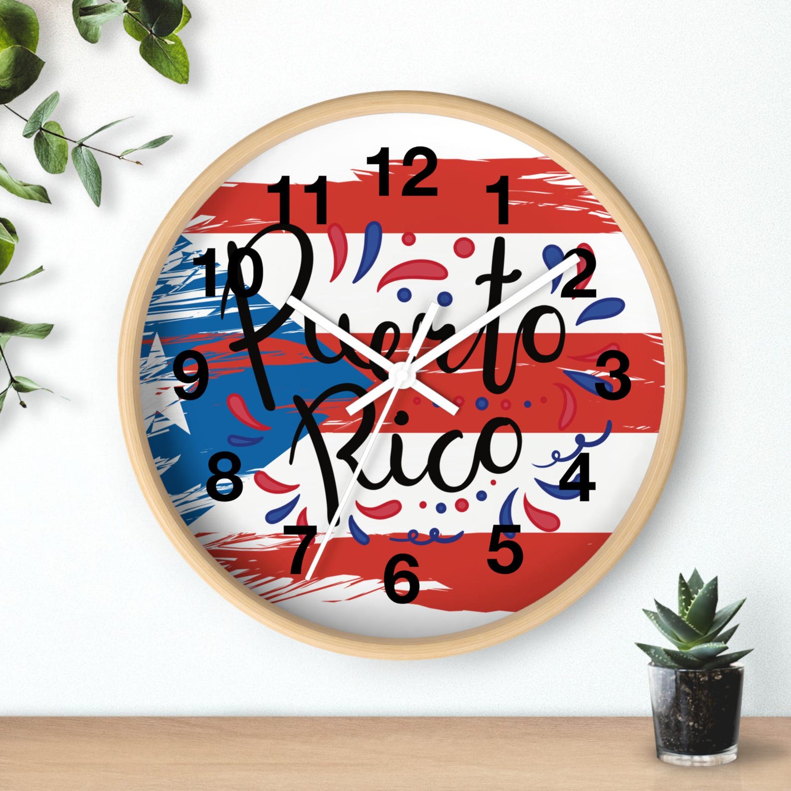 Puerto Rico Wall Clock, Tropical Home Decor, Caribbean Gift, Hispanic ...