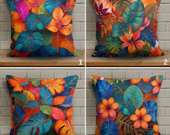 Pillow Cover, Tropical Pillowcase, Colorful Cushion Case, Home Decor Cushion Cover, Soft Fabric, Vivid Color, Floral Pillowcase, Home Gift