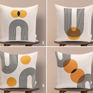 Abstract Boho Sun Cushion Cover Set, Boho Pillow Set, Minimalist Cover, Bohemian Cushion Cover, Decorative Pillow, Modern Art Pillowcase