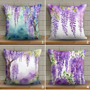 Lavender Pillow Cover, Purple Cushion Case, Floral Spring Throw, Soft Botanical Cover, Vivid Color Accent