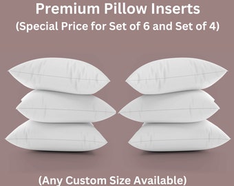 Pillow Inserts, Pillow Inner, Set of 6, Soft Cushion Insert, Cushion Form Fill Stuffing, 100% Polyester Filling