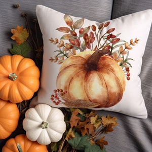 OTOSTAR Fall Throw Pillow Covers 18x18 Inch Pumpkin Fall Pillow