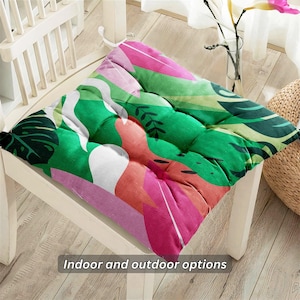 Outdoor and Indoor Abstract Patterned Chair Cushions, Chair Cushions With Ties, Seat Pads For Outdoor, Abstract Stool Cushions, Seat Pads