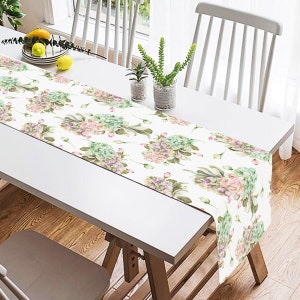 Floral Chair Cushion and Runner Set, Flower Runner and Chair Pads, Floral Chair Pads and Table Runner, Square Chair Cushion image 9