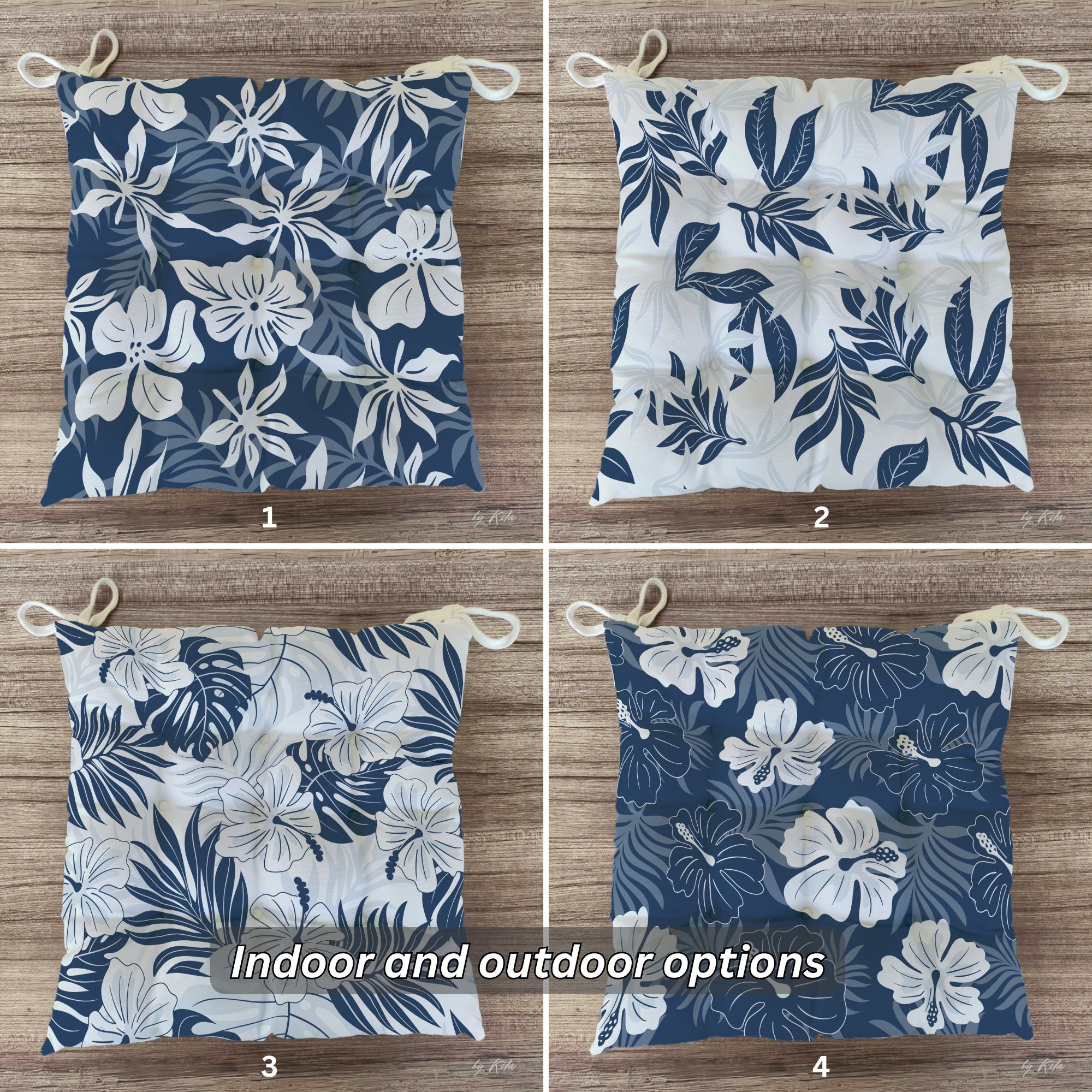 Blue White Cushion Etsy