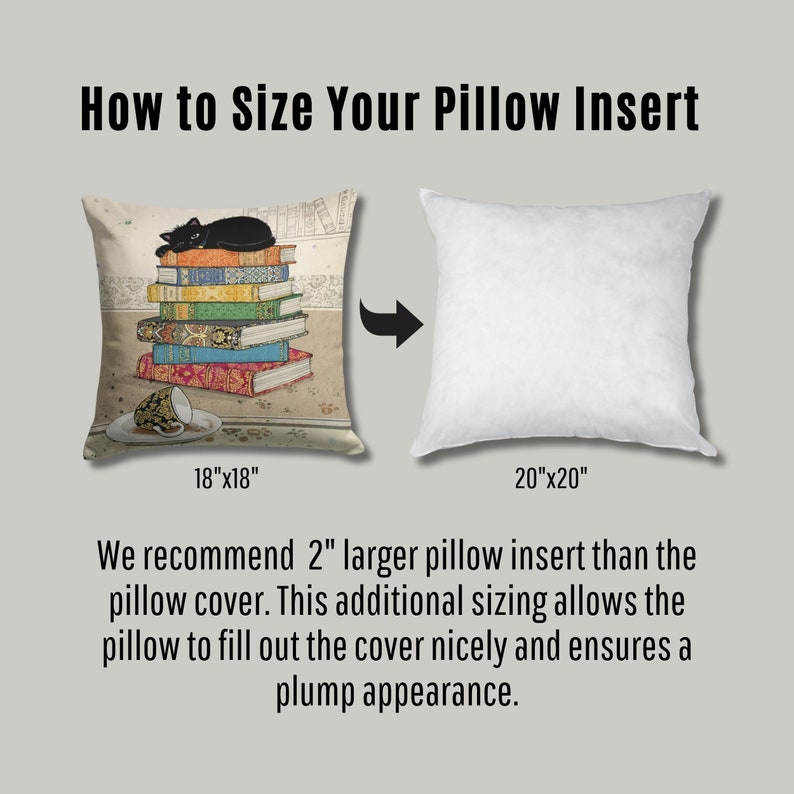 a pillow with a picture of a cat and a stack of books on it