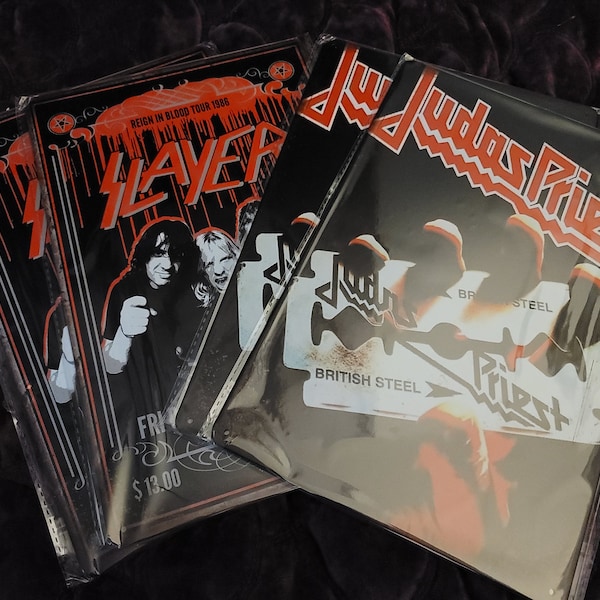 Metal tin posters! Slayer/Judas priest!