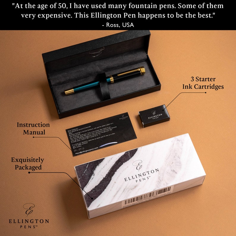 Ellington Pens Urban Hunter Luxury Fountain Pen 3 Smooth Etsy