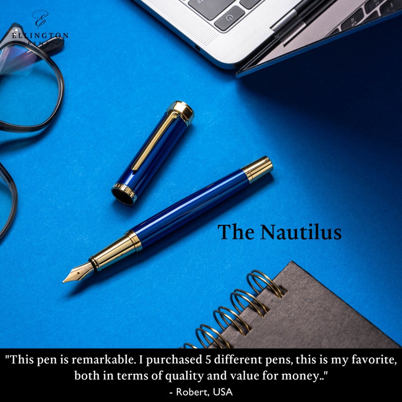 Ellington Pens Nautilus Luxury Fountain Pen 3 Smooth Nib Size Options