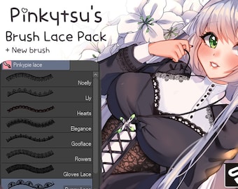 Clip Studio Paint Lace Brush Pack: Anime Digital Brushes (PDF)