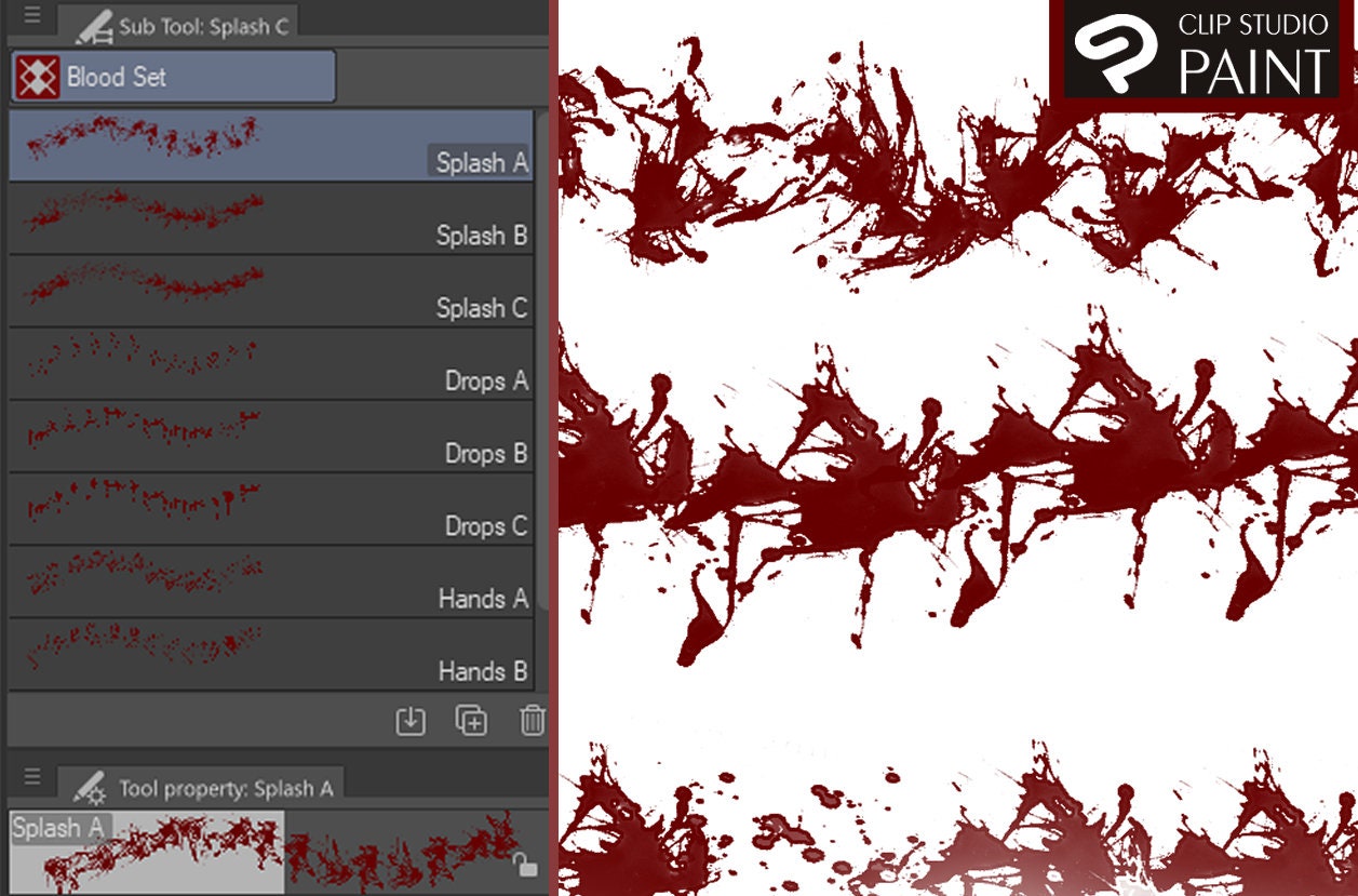 Anime Blood Brush Pack for Clip Studio Paint, Blood Brush Clip Studio