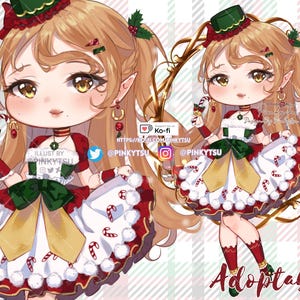 Christmas Vtuber Girl Adoptable: Anime Character Design