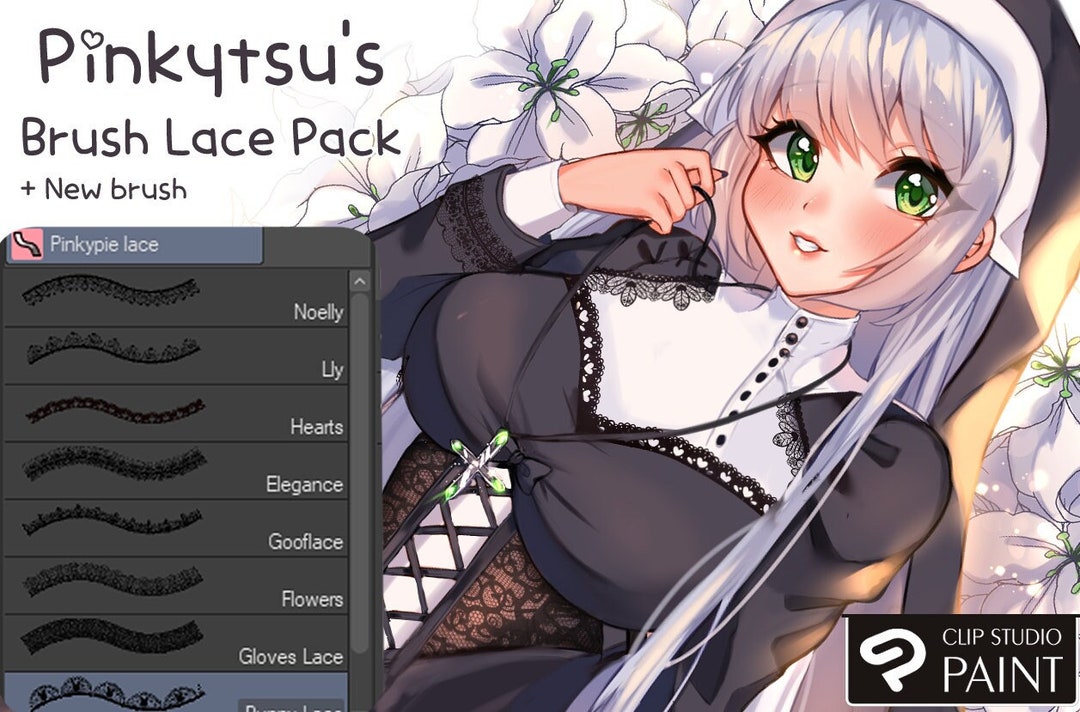 Clip Studio Paint Lace Brush Pack: Anime Digital Brushes (PDF) - Etsy