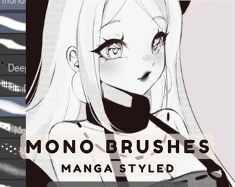 Manga Line Art-penselen: zwart-wit penseelpakket voor Clip Studio Paint (digitaal penseel)