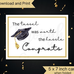 Carte de fin d'études imprimable, promotion 2024, diplômé de félicitations, carte pliante, carte numérique