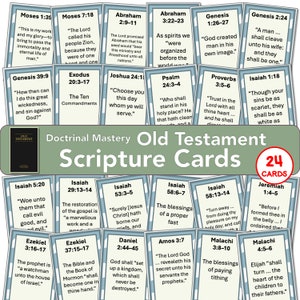 Antiguo Testamento SUD, Dominio de la doctrina del Seminario Pasajes de las Escrituras y frases clave de las Escrituras, tarjetas 3x2, portátiles, memorizar, descarga digital