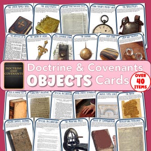 Tarjetas de objetos de Doctrina y Convenios de la Iglesia SUD, 3 tamaños, descarga digital, imprimibles, Días de la Primaria, JM/JM, Seminario, actividades, FhE, diseños coloridos, PDF, doctrina