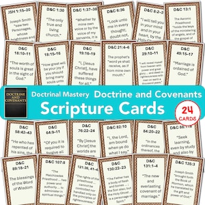 LDS Doctrine and Covenants, Seminary Doctrinal Mastery Scripture Passages and Key Phrases, 3x2 cards, portable, memorize, digital download