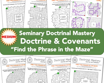 LDS D&C MEDIUM Mazes, Doctrine and Covenants Doctrinal Mastery, Full Page Printable, Learn Scripture Passages Key Phrases, Seminary Activity