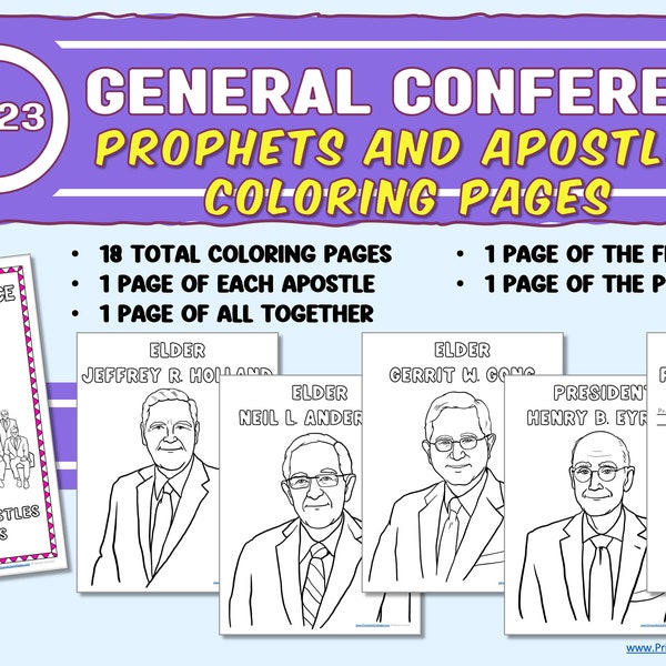 Lds Prophets Coloring Pages - Etsy
