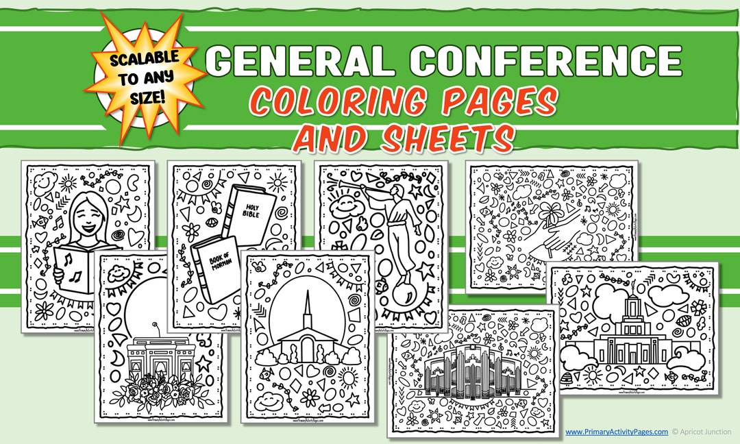 LDS GENERAL CONFERENCE Coloring Pages Digital Download Handdrawn