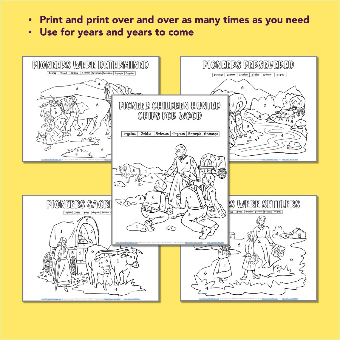 LDS Pioneer Color by Number Coloring Pages, mormon Pioneers, Full-page ...