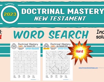 24 hard WORD SEARCH Page 2023 Doctrinal Mastery New Testament Print Learn Scripture Passages Key Scripture Phrases Fun LDS Seminary Activity