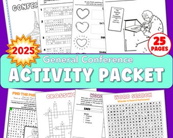 ACTIVITY PACKET General Conference October 2025 full-sized 28 pages puzzle word search coloring page activities learn engage fun participate