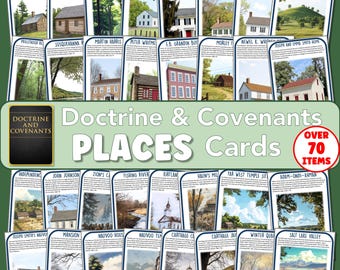 LDS D&C Places Cards, 3 sizes, digital download, printable, Primary Days, YM/YW, Seminary, activities, FhE, colorful designs, pdf, doctrine