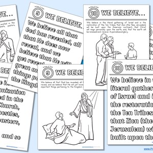 ARTICLES OF FAITH Coloring Pages 31 Full-size Pages Digital Memorize ...