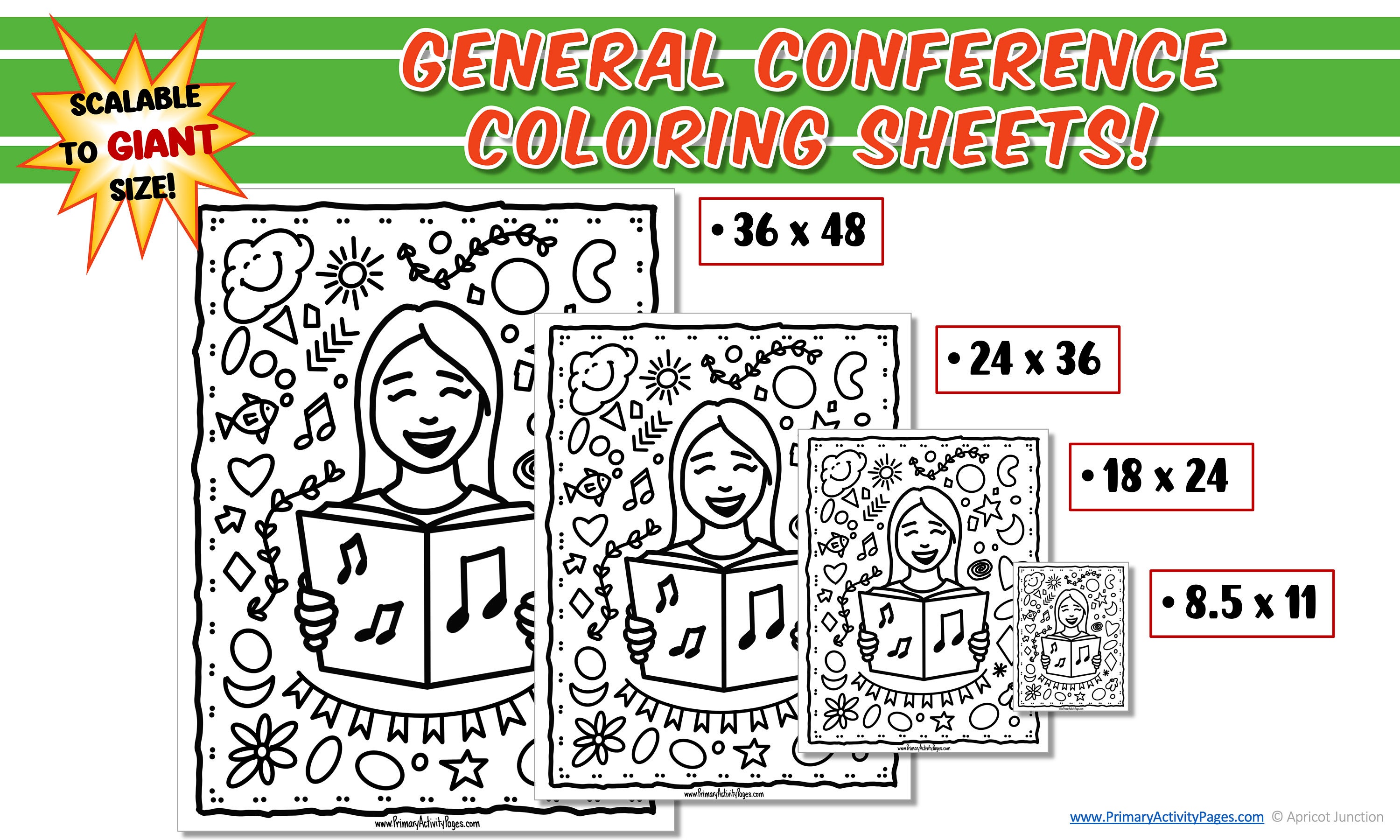 LDS GENERAL CONFERENCE Coloring Pages Digital Download Hand-drawn