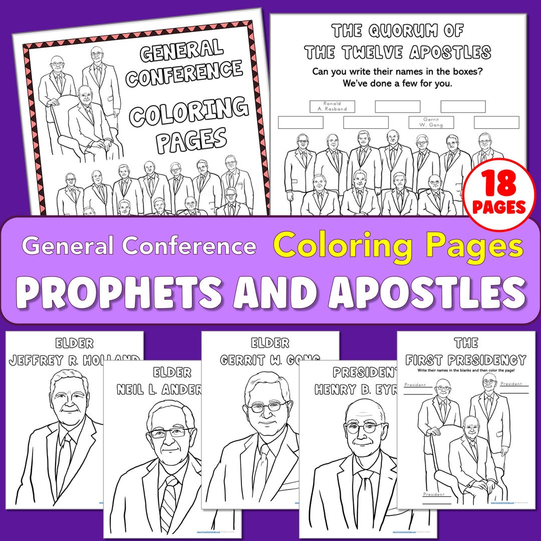 COLORING PAGES General Conference LDS Prophets Apostles Color Pages ...