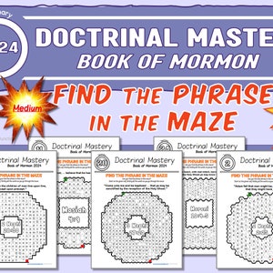 Fun MAZES 24 Full Page 2024 Doctrinal Mastery Book of Mormon Printable Learn Scripture Passages Key Scripture Phrases LDS Seminary Activity