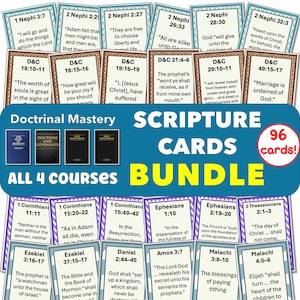 LDS Gebündelte BoM, D & C, OT,NT, Seminary Doktrinen Schriftstellen und Schlüsselworte aus der Schrift, 3x2 Karten, auswendig lernen, digitaler Download