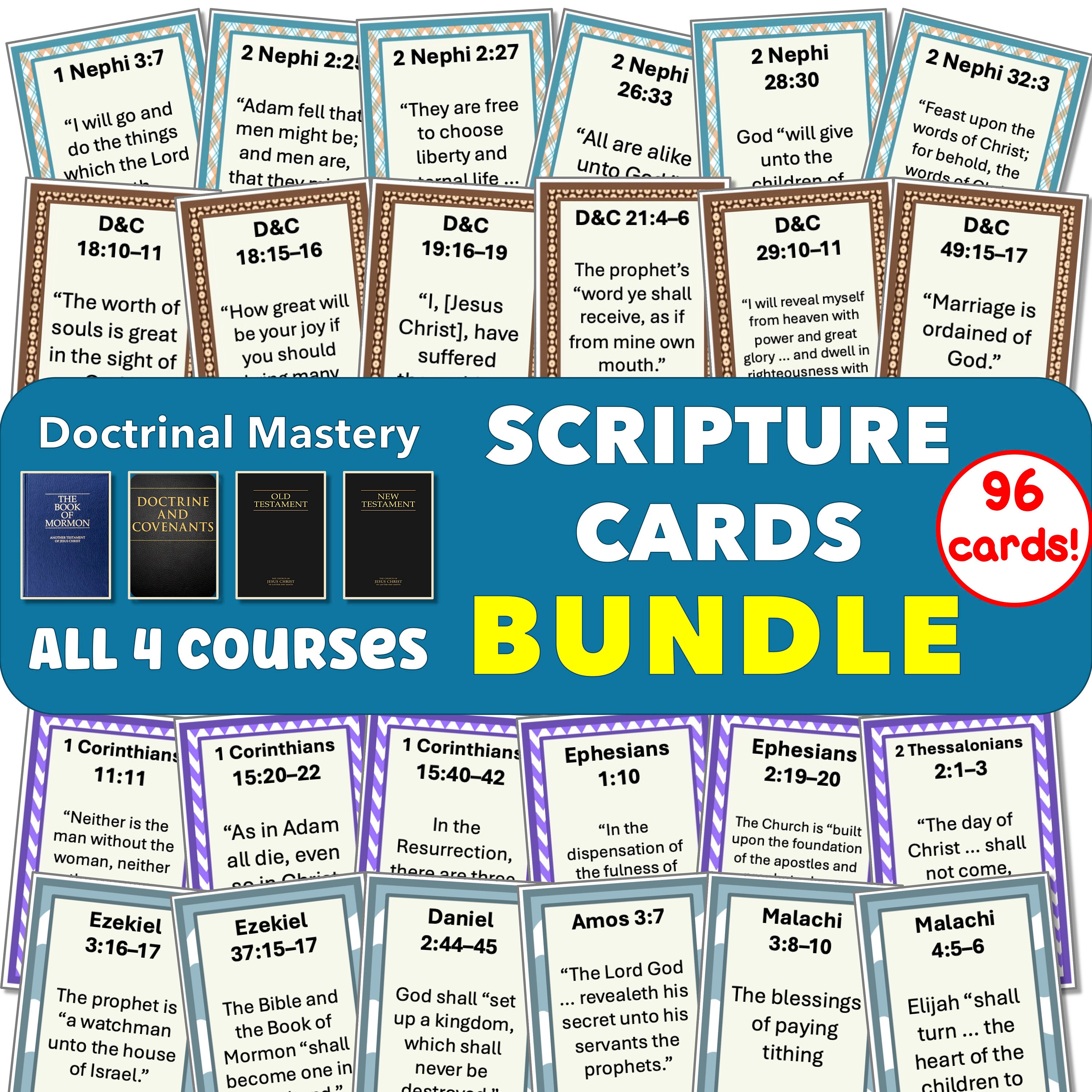LDS Bundled Bom, D&C, OT, NT, Seminary Doctrinal Mastery Scripture ...