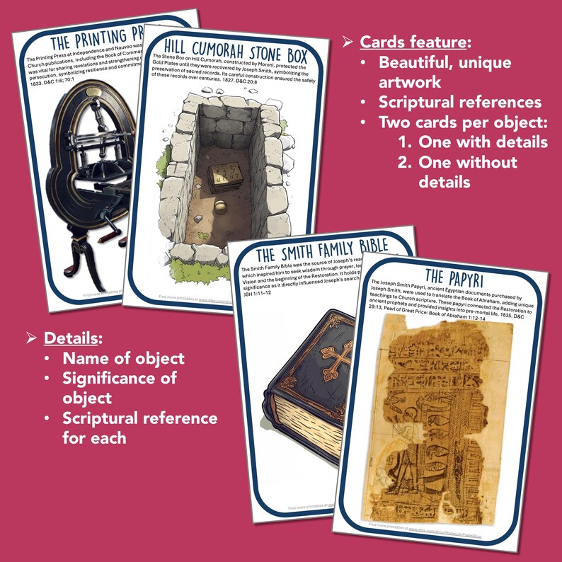 Object 794 LDS D&C Objects Cards, 3 Sizes, Digital Download, Printable, Primary ...