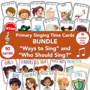PAQUETE Tiempo de Canto SUD; 4 tarjetas/página, "¿Quién debería cantar?" & Actividad imprimible "Maneras de cantar", ayuda de Music Leader, descarga digital, colorido