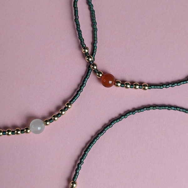 Collier Aurore - Perles naturelles et perles de rocailles Toho