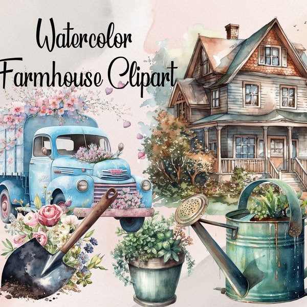 Cozy Countryside: Farmhouse, Rustic, Cottagecore Clipart & Spring Illustrations. Free commercial use