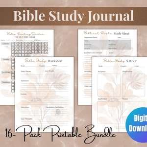 Printable Bible Study Journal, Christian Printable, Printable PDF ...
