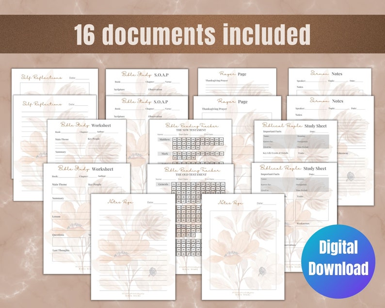 Printable Bible Study Journal, Christian Printable, Printable PDF ...