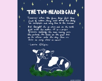 The Two Headed Calf by Laura Gilpin Poetry Poster| Digital Download PDF | Printable Poster